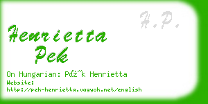 henrietta pek business card